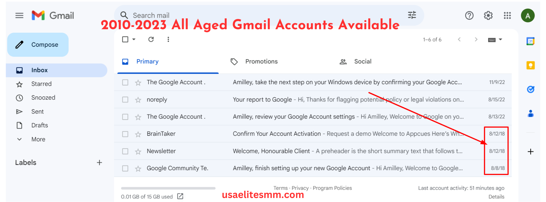 2010-2023 All Aged Gmail Accounts Proof